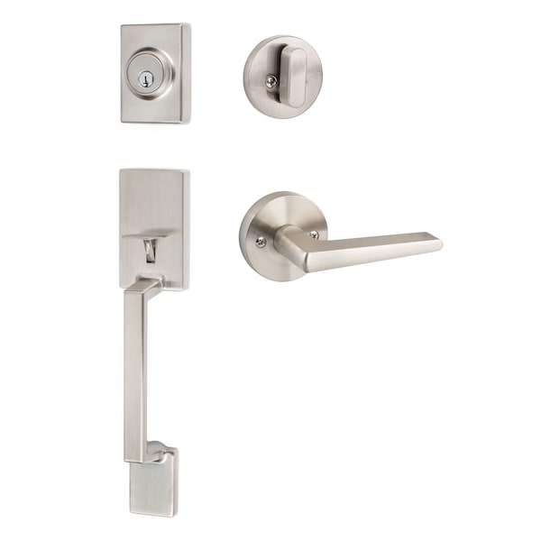 Sure-Loc Hardware Sure-Loc Hardware Stockholm Handleset, Basel Round Handleset Trim, Satin Nickel SH507-R-BS-RD 15 - main